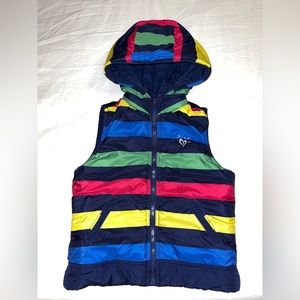 Justice reversible puffer vest with removable hood